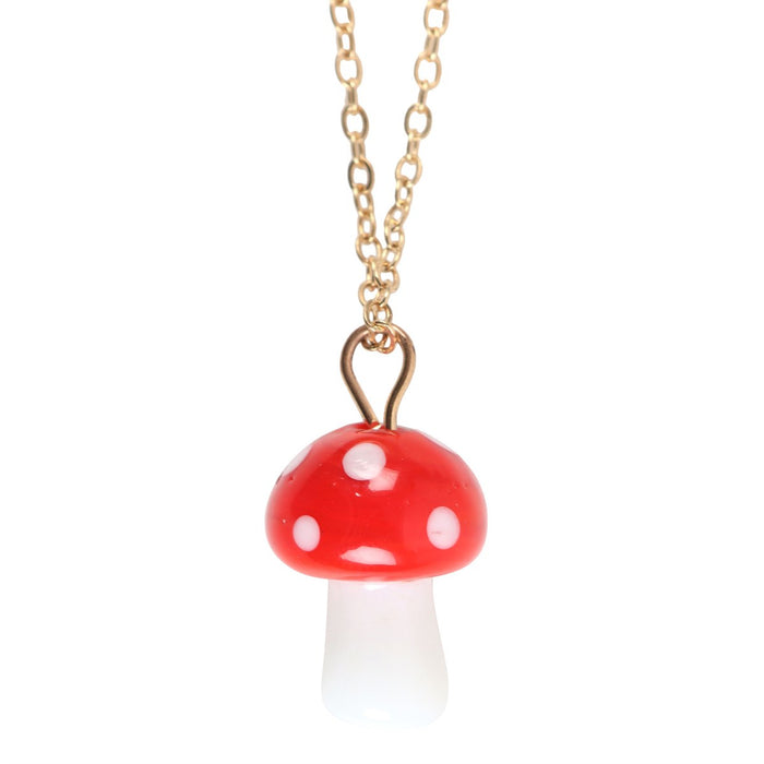 Fly agaric necklace with postcard