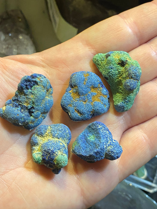 Azuriitti ja malakiitti "blueberry" mineraali
