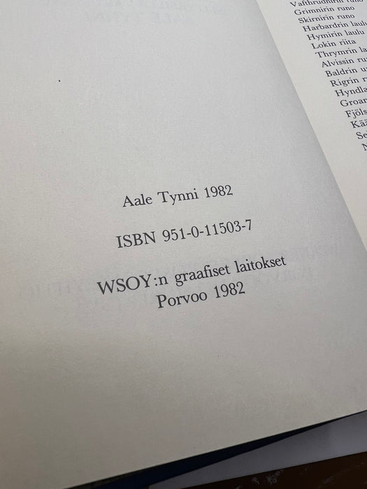 Eddan jumalrunot - suomentanut Aale Tynni (1982, ensipainos, OOP)