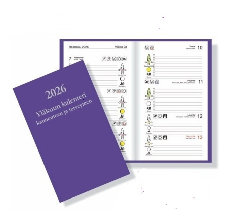 Yläkuun kalenteri kauneuteen ja terveyteen 2026 - Anne Pöyhönen