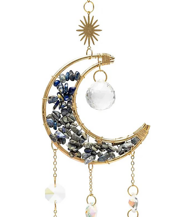 Kuu -aurinkosieppari Lapis Lazulilla ja kristalleilla