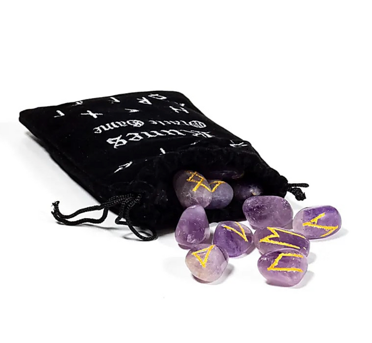 Ametisti -riimusetti samettipussissa (25 kpl)