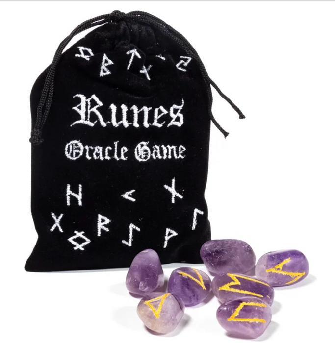 Ametisti -riimusetti samettipussissa (25 kpl)