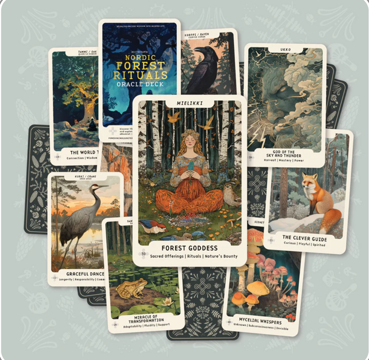 1st edition. Nordic Forest Rituals Oracle Cards - inspiroivat suomalaiset rituaalikortit- Reetta Ranta