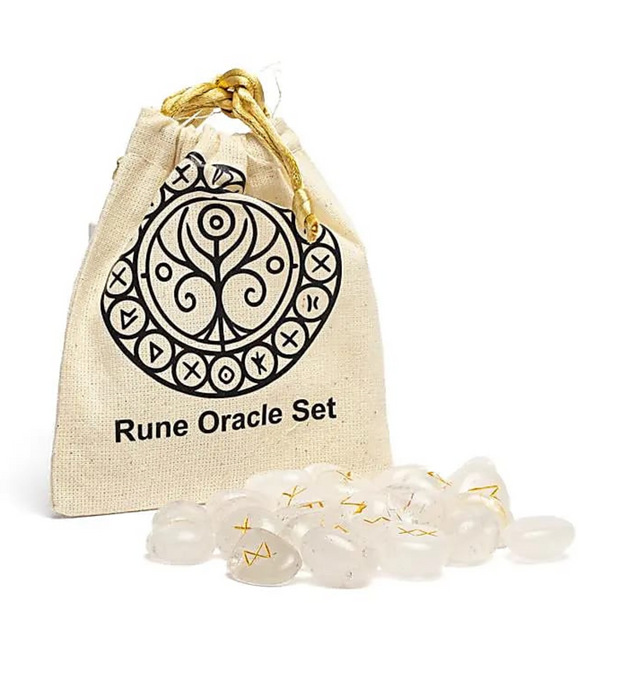 Vuorikristalli -riimusetti puuvillapussissa (25 kpl)