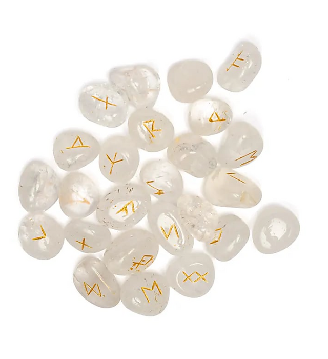 Vuorikristalli -riimusetti puuvillapussissa (25 kpl)