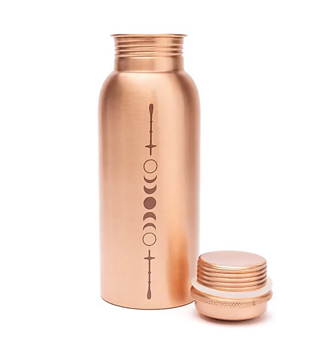 Kuparinen juomapullo kuunvaihe kuviolla (500ml)