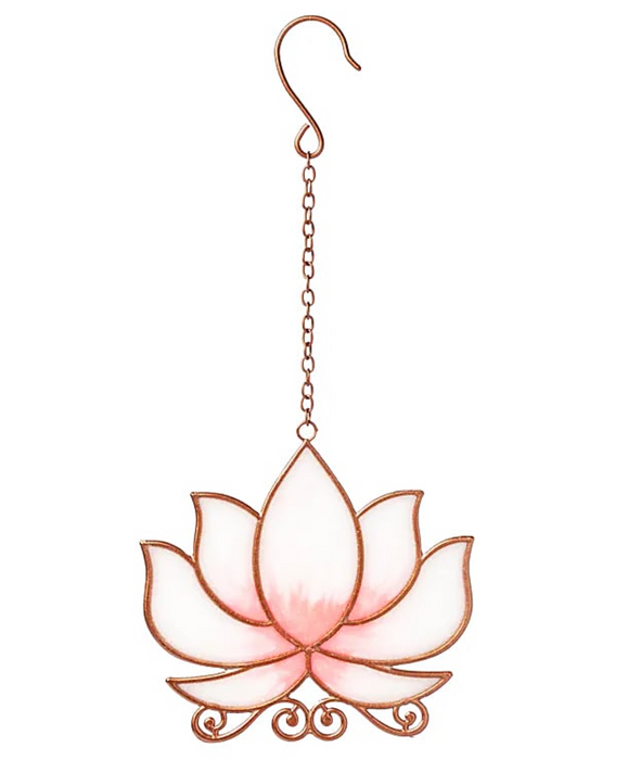 Lotus ikkunakoriste - maalattua lasia n.  ±24x12cm