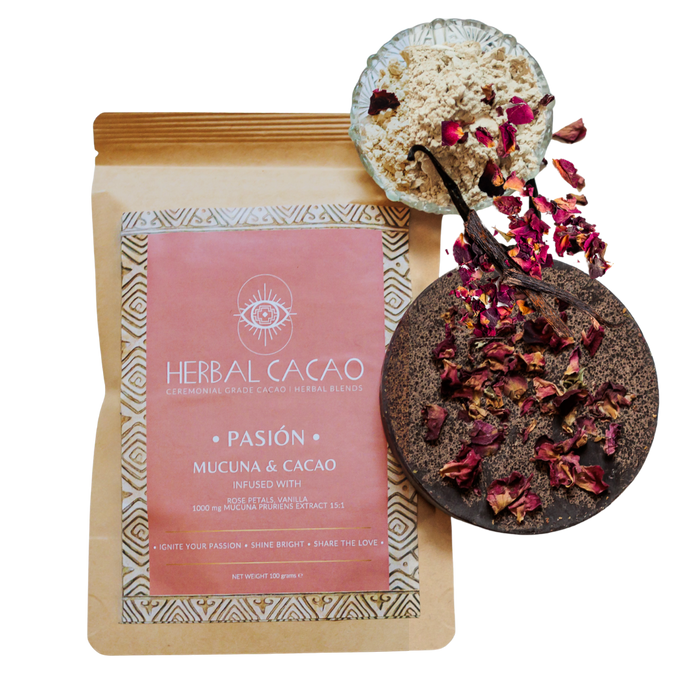 Pasion Mucuna & Cacao Rose+Vanilla - Herbal Cacao 100g