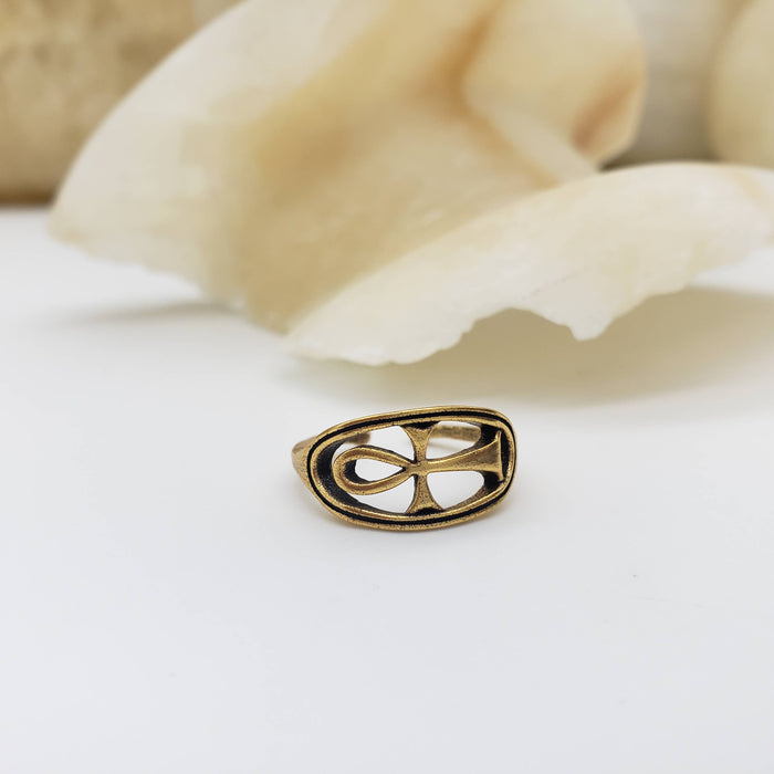 Egyptiläinen Ankh Sormus, säädettävä