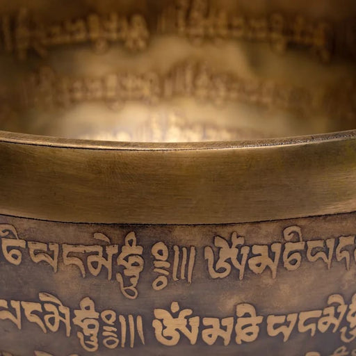 Äänimalja Tibet hand carved 953g (kehomalja) 13-15CM - Tarotpuoti
