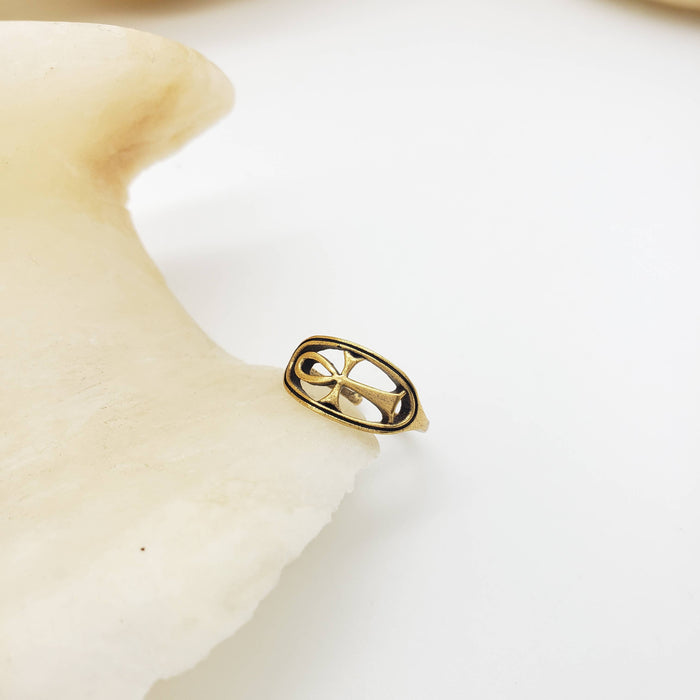 Egyptiläinen Ankh Sormus, säädettävä