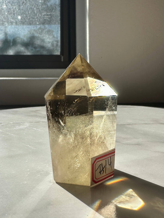 Savuinen luonnon sitriini obeliski #14