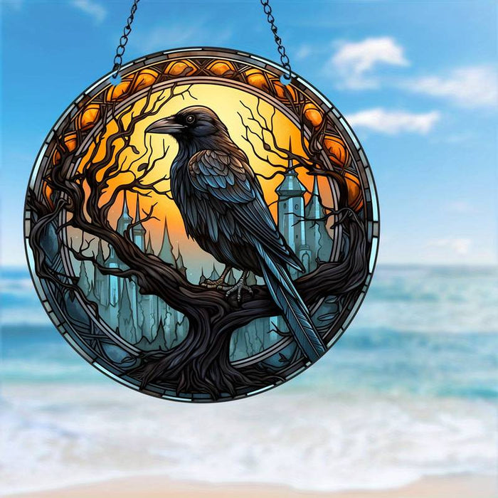 Acrylic window decoration raven, different types