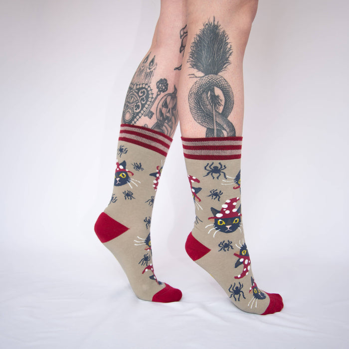 Witchy Whiskers Crew Socks - sukat - FootClothes