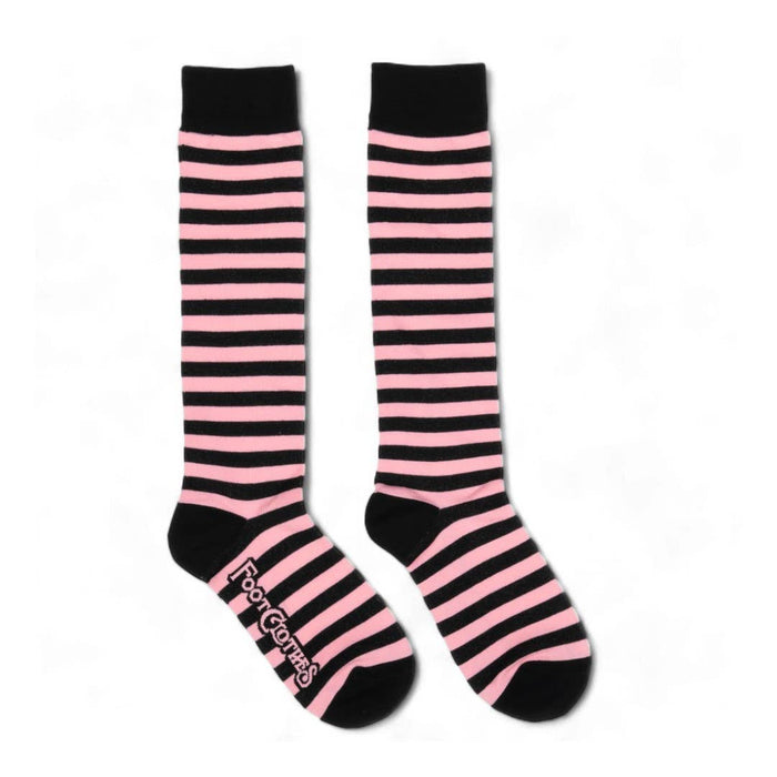 Bubblegum and Black Stripes polvisukat - FootClothes