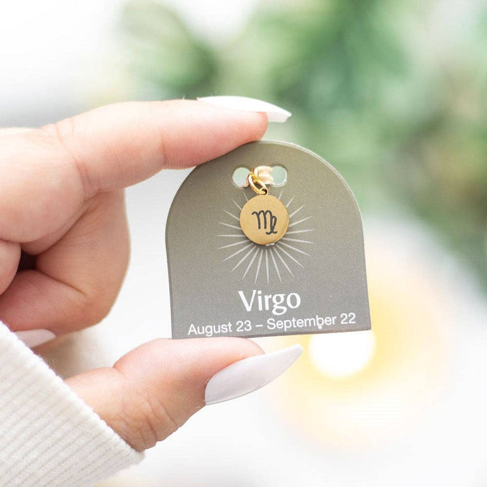 Virgo Gold Tone Zodiac Sign Charm - Neitsyt-horoskooppikoruhela, kullanvärinen