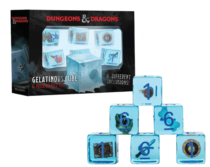 D&D Gelatinous Cube - 6 kappaleen d6-noppasetti - Fanroll