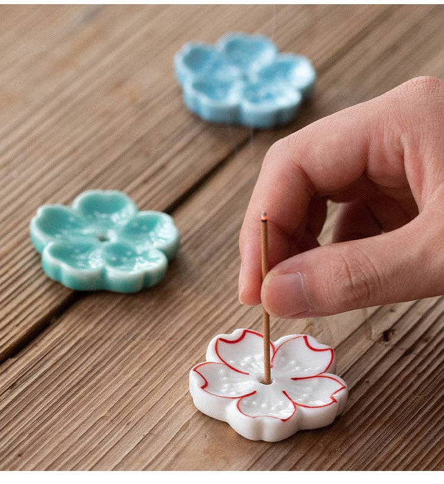 Gohobi Ceramic Flower -käsintehty suitsuketeline