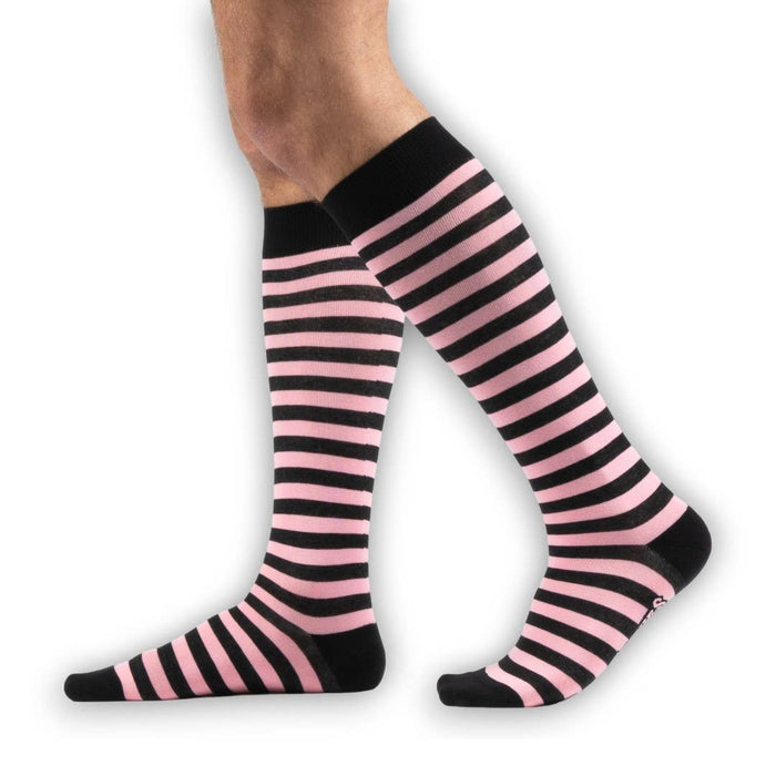 Bubblegum and Black Stripes polvisukat - FootClothes