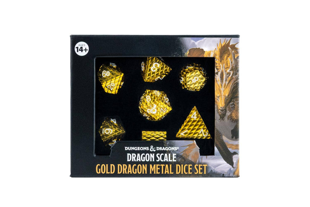 D&D Dragon Scale metallinen noppasetti: Gold - Fanroll