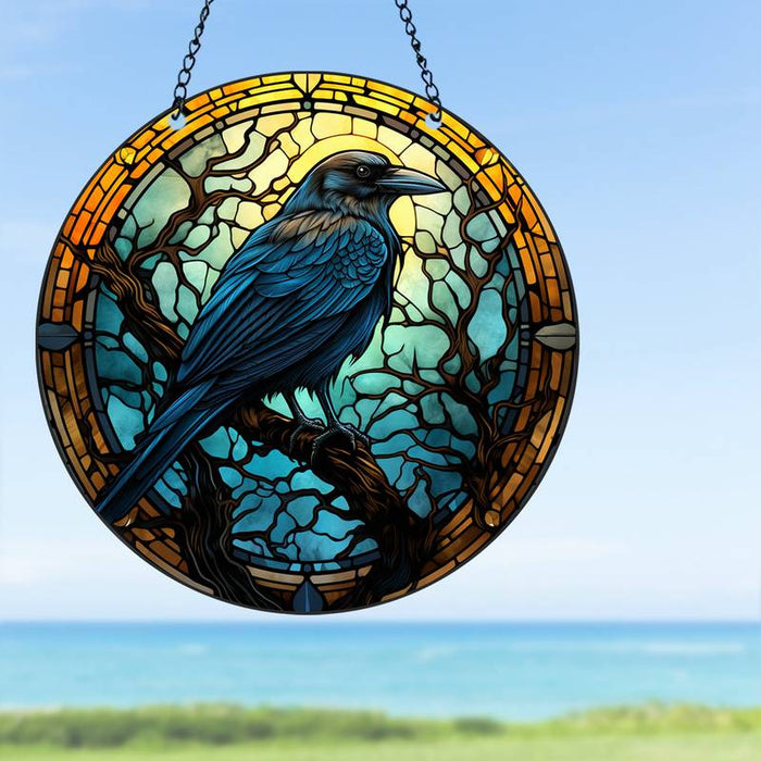 Acrylic window decoration raven, different types