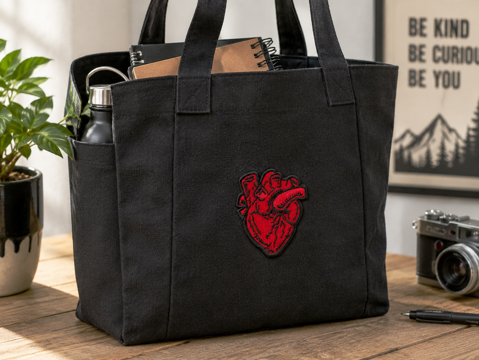Red Anatomical Heart – kangasmerkki