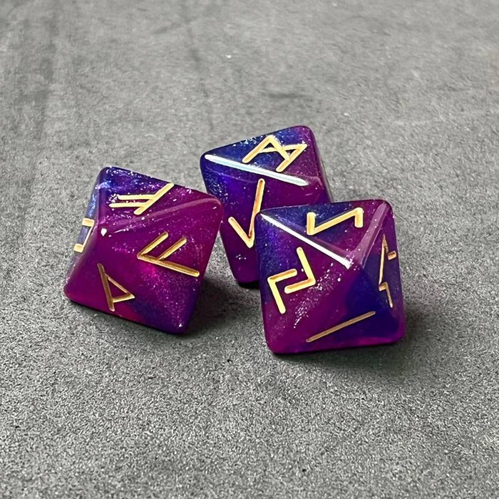 Riimunopat Rune dice 3kpl Purple