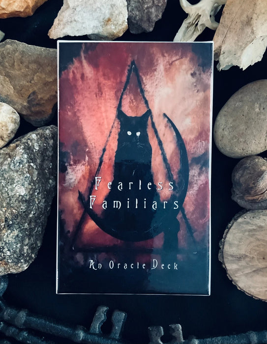 Fearless Familiars Oracle - 52 Card Intuitive Oracle Deck w/ Dark Black Cat Art - J Edward Neill