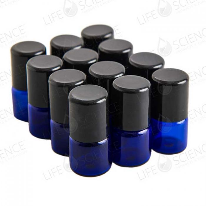 1 ml metalli koboltin sininen pullo metali roll-on (12-pack) - Tarotpuoti