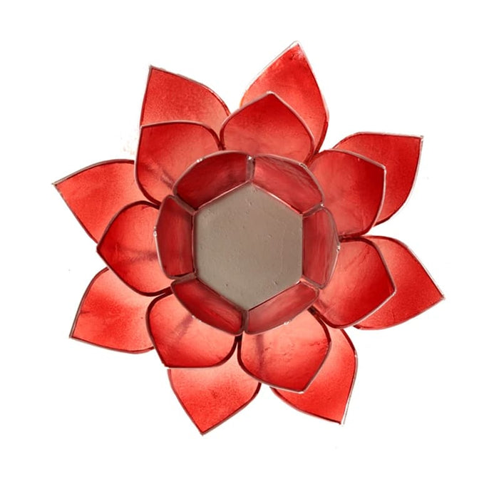 Lotus-Chakra-Laterne rot mit silbernen Rändern (Wurzelchakra)