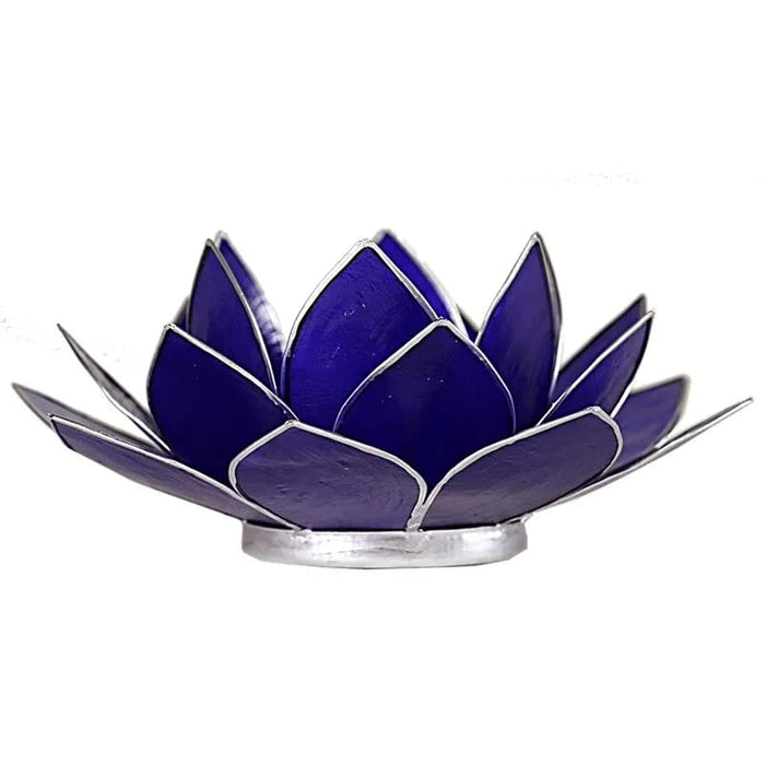 Lotus-Chakra-Laterne Indigo mit silbernem Rand (Drittes Auge)