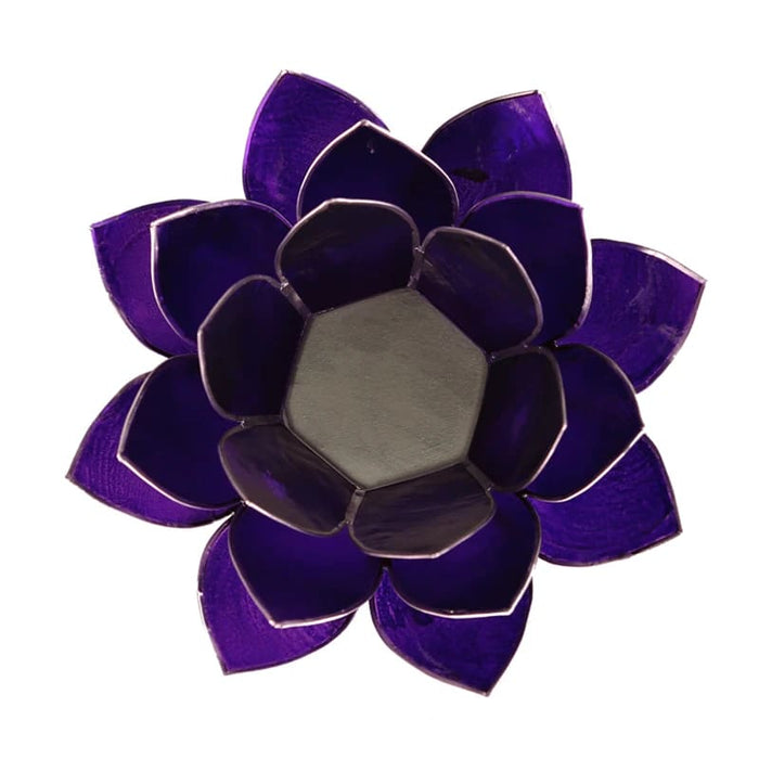Lotus-Chakra-Laterne Flieder mit silbernen Rändern (Kronenchakra)