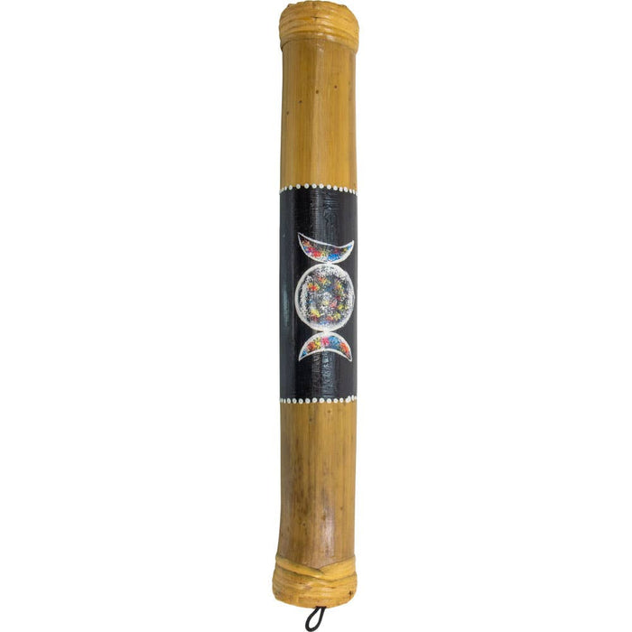 Bamboo painted rain stick - Triple Moon