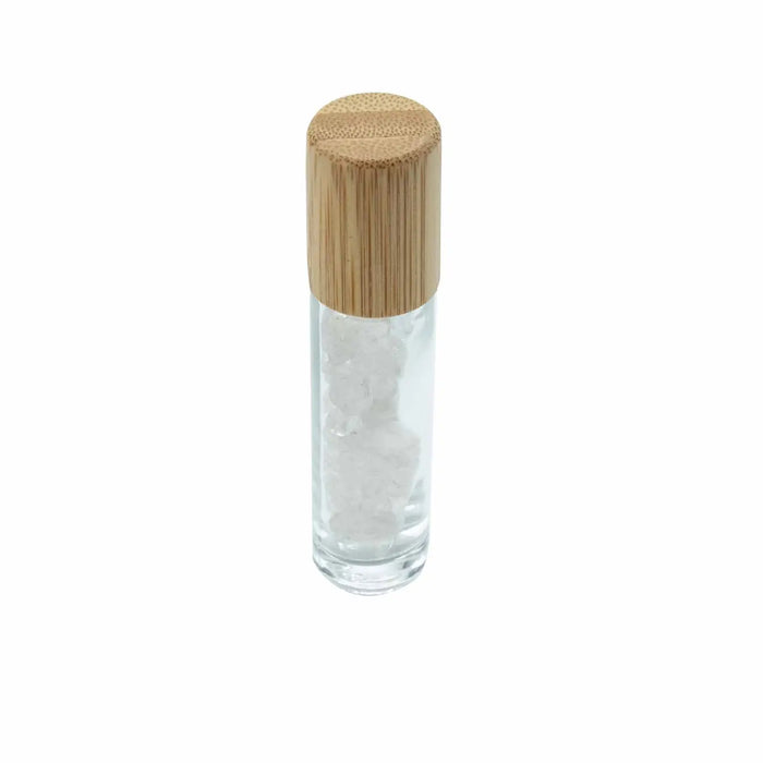 Kristalli puukorkki roll-on pullo 10ml eteerisille öljyille (useita versioita)