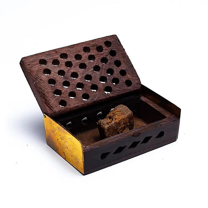 Incense resin Myrrh in a wooden box