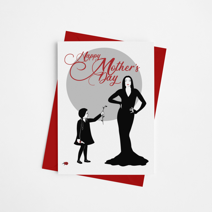 Morticia Mother's Day | A5 Wednesday Addams Greetings Card - goth.I.C