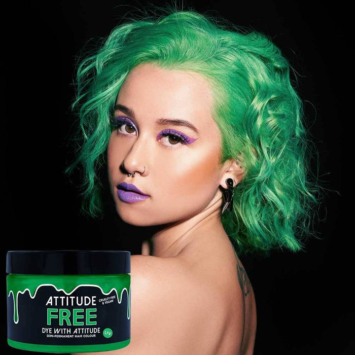 Free Uv Green hiusväri - vegaaninen, eläinkokeeton - Attitude Hair Dye