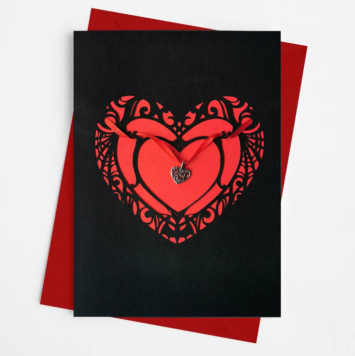 Charmed Heart Greeting Card | Gothic Wedding Anniversary - goth.I.C