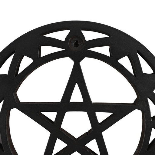 30cm Black wooden pentagram wall art - Tarotpuoti