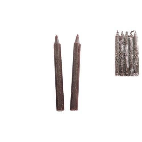 Ruskea loitsu-/rituaalikynttilä 1,5x15cm (5 kynttilää)