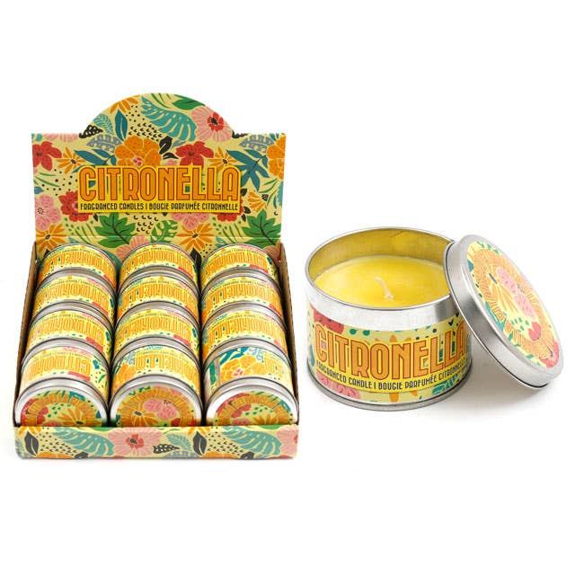 Citronella outdoor candle in a tin box approx. 7.5 cm