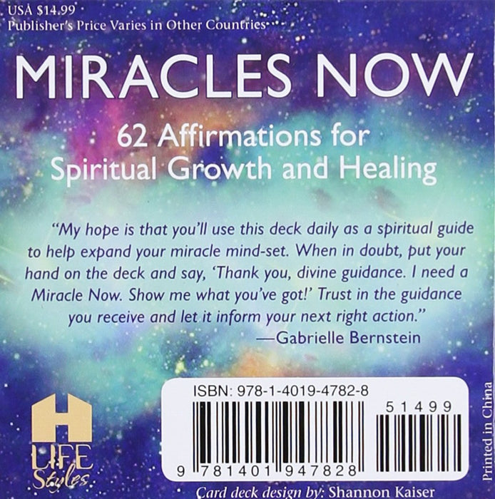 MIRACLES NOW: Inspirational Affirmations &amp; Life-Changing Tools (62-card deck &amp; guidebook) - Gabrielle Bernstein