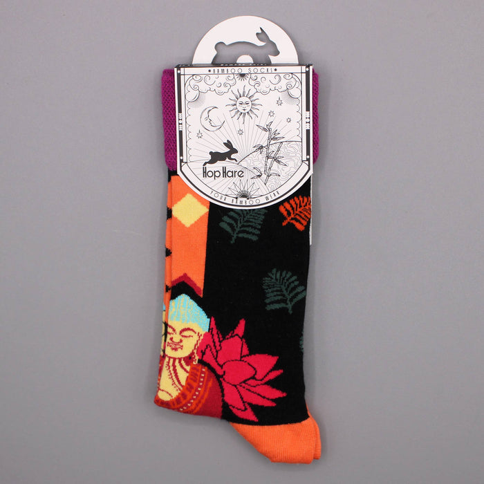 Hop Hare Bamboo Socks (36-40) - Pink Buddha &amp; Lotus