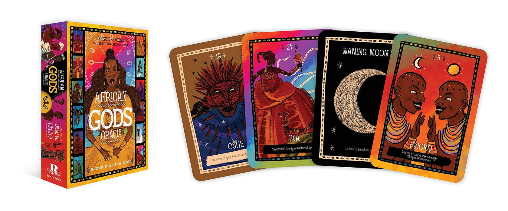 African Gods Oracle: Magic and Spells of the Orishas 36 Gilded Cards and 128-Page Full-Color Guidebook - Diego de Oxóssi