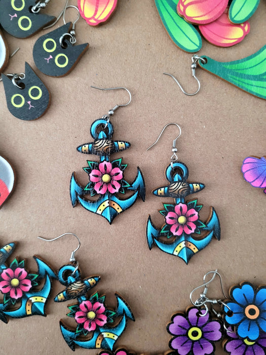 Earrings Anchors - Koreena Design