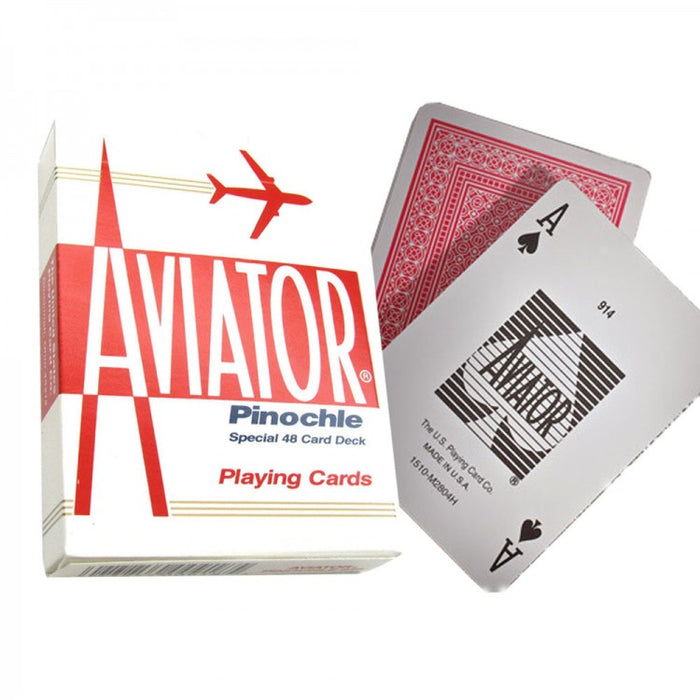Aviator Pinochle Standard poker cards (Red)
