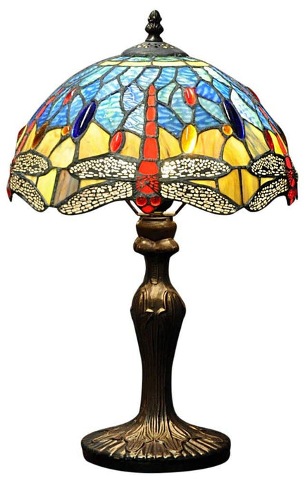 Tiffany lamppu "punainen sudenkorento" K48cm