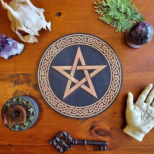 Pentagram Celtic Altar Tile 20cm