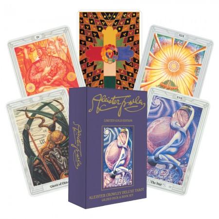 Aleister Crowley Deluxe Tarot: Kullattu pakka ja kirja setti - Tarotpuoti
